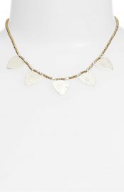 Treasure  amp  Bond Etched Plate Necklace in Rhodium at Nordstrom